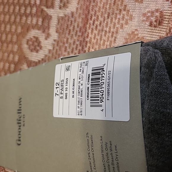 Good Fellow Crew Socks  5 pair, Grey and blue - Picture 3 of 3